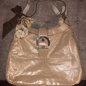 GENUINE COACH SOHO METALLIC SHIMMER CHAMPAGNE BAG